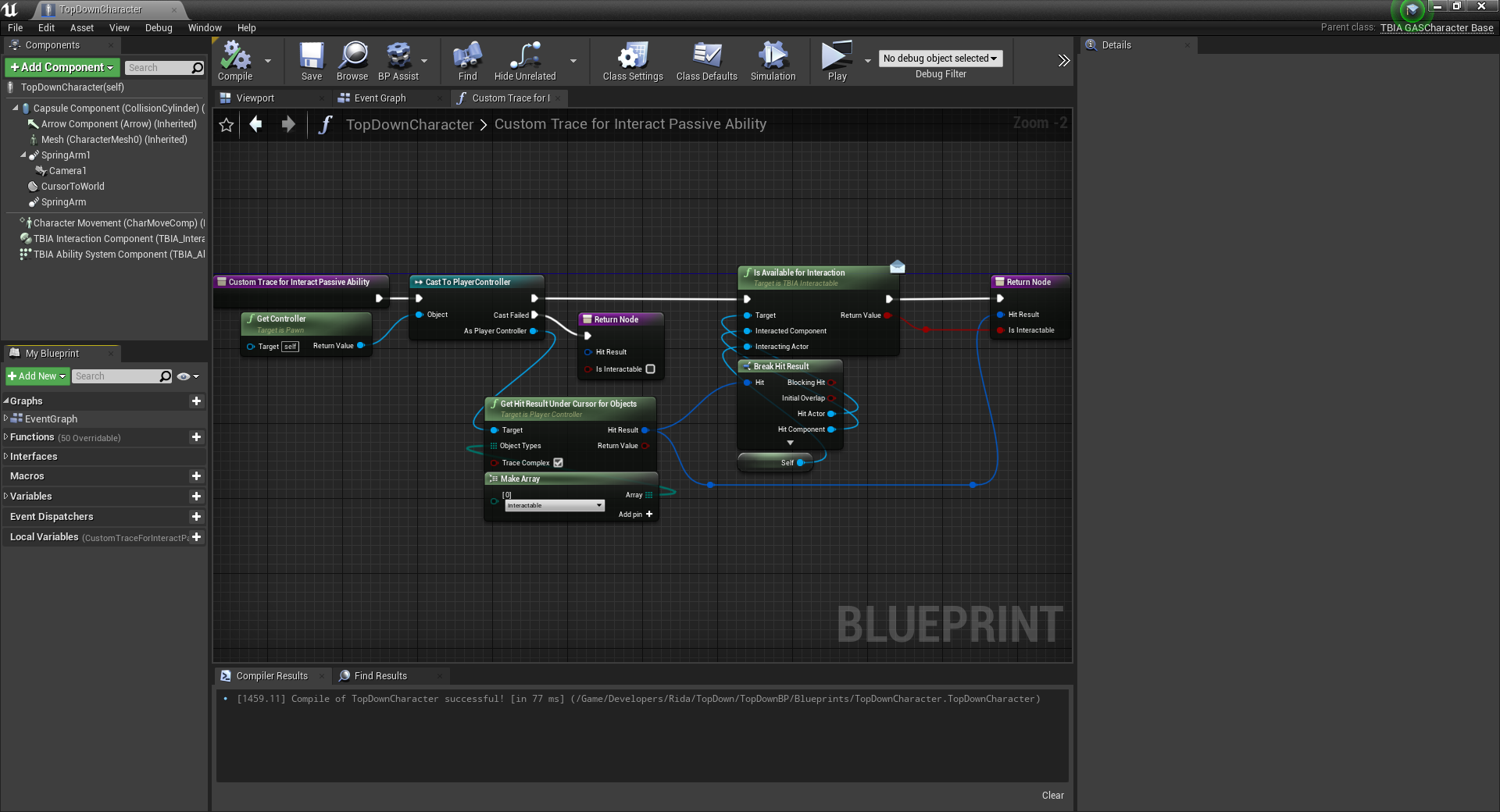 Character Setup Cursor Trace Passive