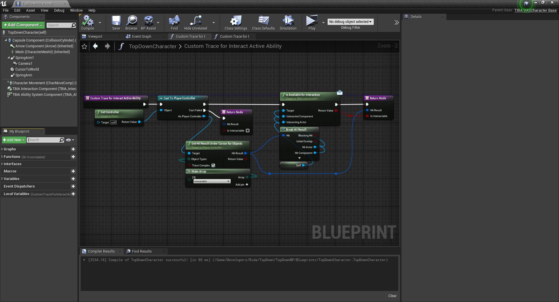 Character Setup Cursor Trace Active